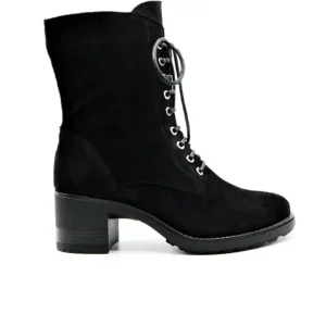 PAULA URBAN 8-1023 Negro y marrón. Media bota cordones mujer