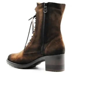 PAULA URBAN 8-1023 Negro y marrón. Media bota cordones mujer