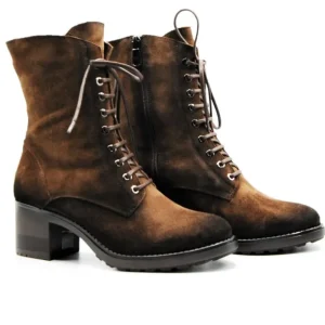 PAULA URBAN 8-1023 Negro y marrón. Media bota cordones mujer