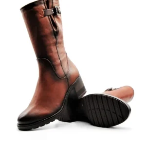 PAULA URBAN 8-929 Savana negro y cuero. Media bota lisa mujer