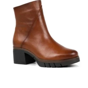 PAULA URBAN 11-1140 Texas negro y cuero botín tacón medio mujer