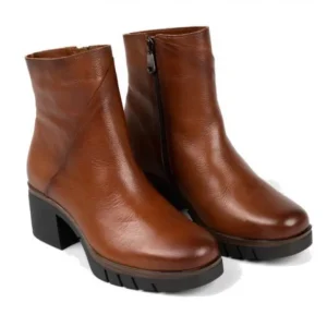 PAULA URBAN 11-1140 Texas negro y cuero botín tacón medio mujer