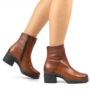 PAULA URBAN 11-1140 Texas negro y cuero botín tacón medio mujer