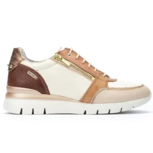 PIKOLINOS Cantabria W4R-6718C4 Nata y cuero Deportivo cordones y cremallera mujer