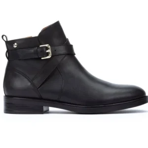 PIKOLINOS Puertollano W3C-8869 Cuero y negro Botín plano hebilla mujer