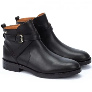 PIKOLINOS Puertollano W3C-8869 Cuero y negro Botín plano hebilla mujer