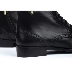 PIKOLINOS Royal W4D-8717 Negro y Cuero. Botín cordones picado mujer