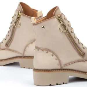PIKOLINOS Vicar W0V-8610 Negro, granate y hielo. Bota plana cordones mujer