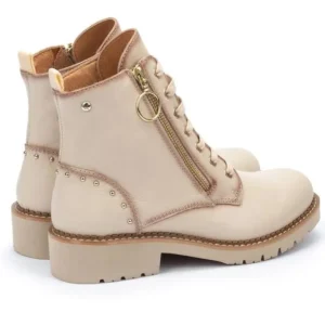 PIKOLINOS Vicar W0V-8610 Negro, granate y hielo. Bota plana cordones mujer