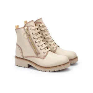 PIKOLINOS Vicar W0V-8610 Negro, granate y hielo. Bota plana cordones mujer