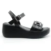 REPO 13229 Negro y blanco Sandalia casual cuña alta mujer