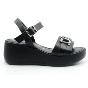 REPO 13229 Negro y blanco Sandalia casual cuña alta mujer