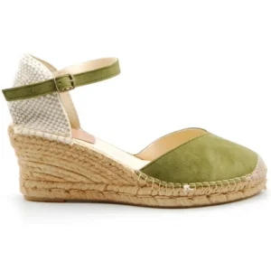 SALVI 219-014 Azul, beige, verde y taupe Zapatilla yute cuña mujer