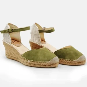 SALVI 219-014 Azul, beige, verde y taupe Zapatilla yute cuña mujer