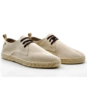 SALVI 043-314 Beige, verde y celeste Zapatilla Yute cordones hombre