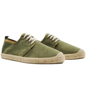SALVI 049-178 Beis Kaki azul y granate Lona Yute cordones hombre