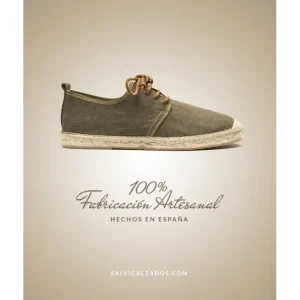SALVI 049-178 Beis Kaki azul y granate Lona Yute cordones hombre