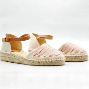 SALVI 102-002 Beis y nude Zapatilla yute cintas mujer