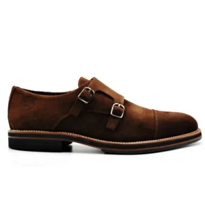 SERGIO SERRANO 3102 marrón ante. Zapatos dos hebillas hombre