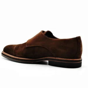 SERGIO SERRANO 3102 marrón ante. Zapatos dos hebillas hombre