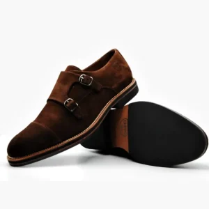 SERGIO SERRANO 3102 marrón ante. Zapatos dos hebillas hombre