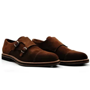 SERGIO SERRANO 3102 marrón ante. Zapatos dos hebillas hombre