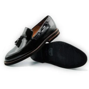 SERGIO SERRANO 3101 Negro y granate. Mocasin borlas hombre