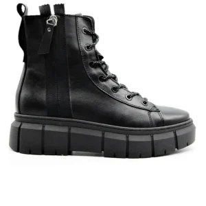 TAMARIS 25820 Negro Bota plataforma cordones piel mujer