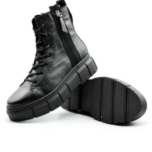 TAMARIS 25820 Negro Bota plataforma cordones piel mujer