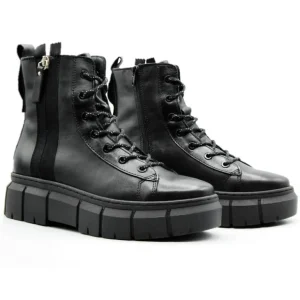TAMARIS 25820 Negro Bota plataforma cordones piel mujer