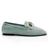 VEXED HARPER Celeste, cuero y verde Mocasín ante mujer
