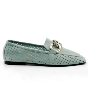 VEXED HARPER Celeste, cuero y verde Mocasín ante mujer