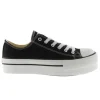 VICTORIA 1 061100 Blanco, Atlántico y Negro. Deportiva Plataforma cordones mujer