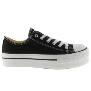 VICTORIA 1 061100 Blanco, Atlántico y Negro. Deportiva Plataforma cordones mujer