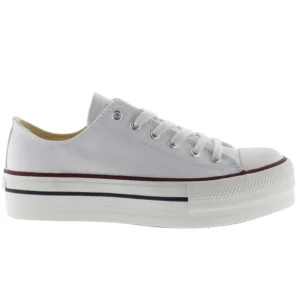 VICTORIA 1 061100 Blanco, Atlántico y Negro. Deportiva Plataforma cordones mujer