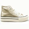VICTORIA 1 061109 Plata y Dorado. Bota basquet plataforma mujer