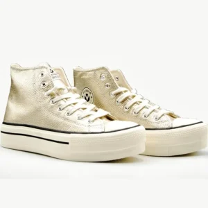 VICTORIA 1 061109 Plata y Dorado. Bota basquet plataforma mujer