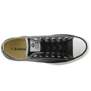 VICTORIA 061106 Blanco y negro. Deportiva plataforma piel mujer