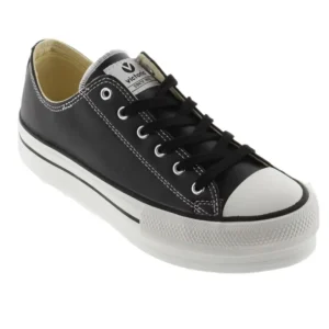 VICTORIA 061106 Blanco y negro. Deportiva plataforma piel mujer