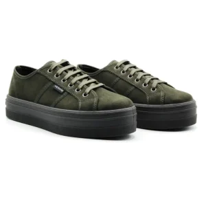 VICTORIA 109205 Negro, verde y gris. Deportiva mujer plataforma - Tienda Online -