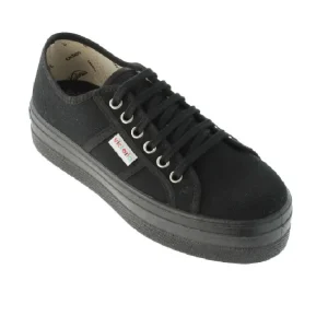 VICTORIA Barcelona 09201 Negro Plataforma lona - Tienda Online -