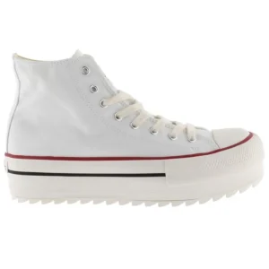 VICTORIA Tribu 1061121 Blanco y Negro Bota Lona Plataforma Piso sierra mujer