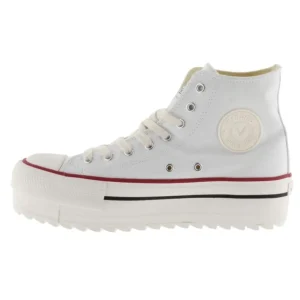 VICTORIA Tribu 1061121 Blanco y Negro Bota Lona Plataforma Piso sierra mujer