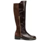 WONDERS C-5407 Negro y marron. Bota plana cremallera mujer