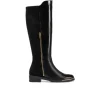 WONDERS C-5407 Negro y marron. Bota plana cremallera mujer